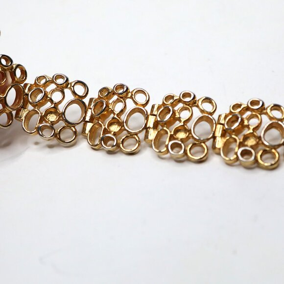 Vintage Robert Larin Gold Tone Brutalist Modernist Bracelet Designer Signed 60s - Picture 12 of 14